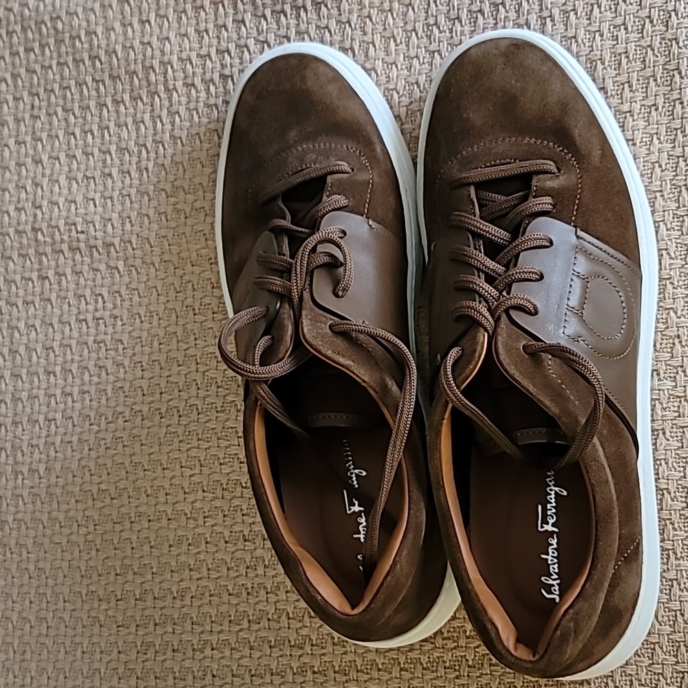 Brown suede sneakers